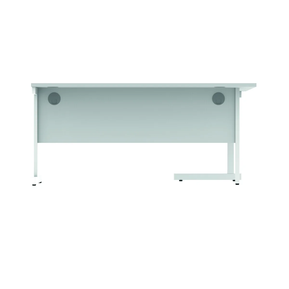 Polaris Left Hand Radial Single Upright Cantilever Desk 1600x1200x730mm Arctic White/White KF821480 - Image 4