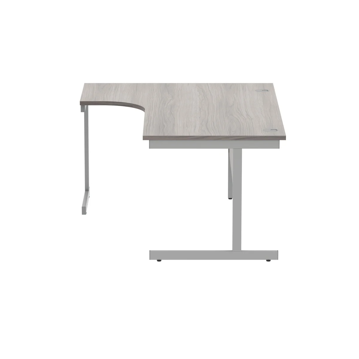 Polaris Left Hand Radial SU Cantilever Desk 1600x1200x730mm Alaskan Grey Oak/Silver KF821500 - Image 2