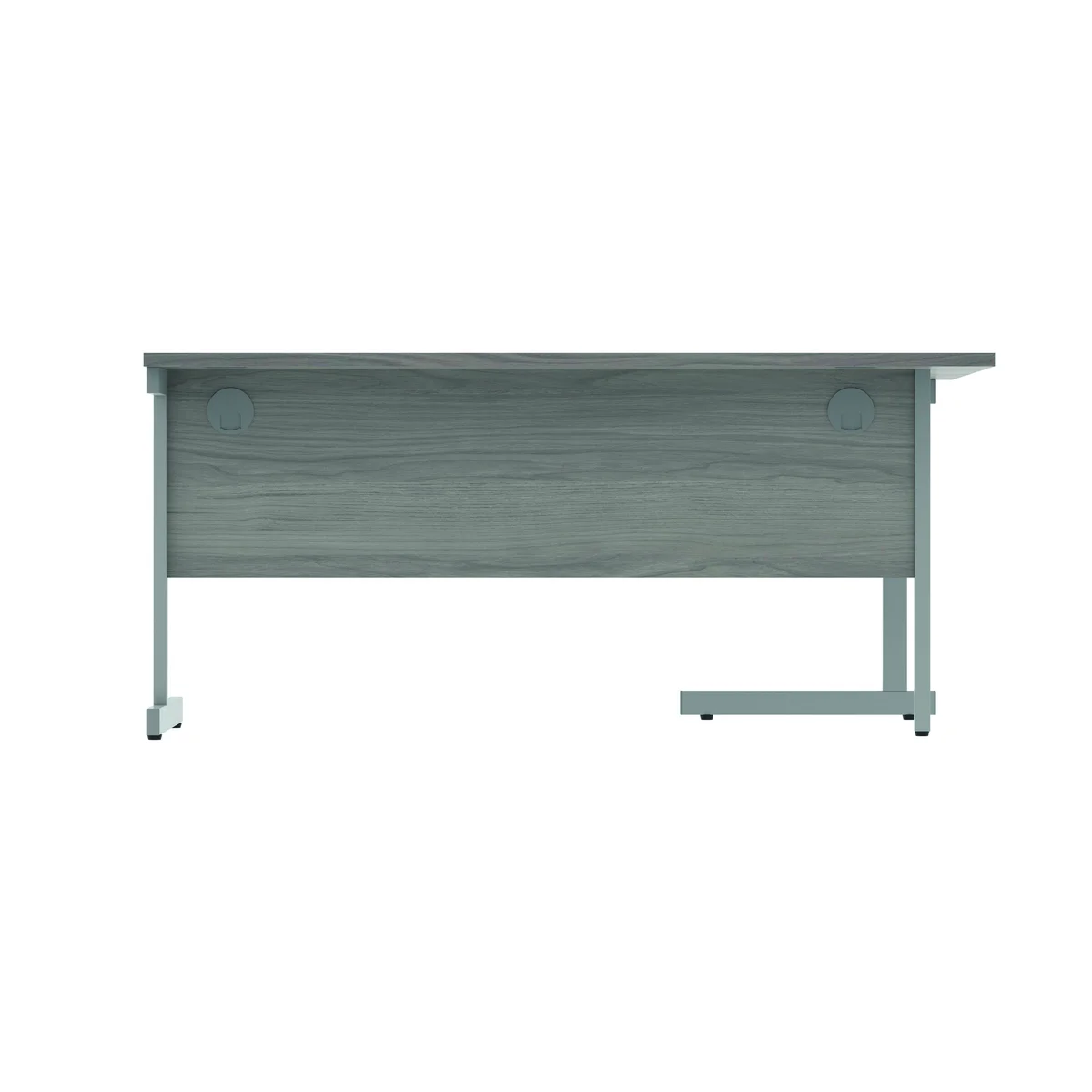 Polaris Left Hand Radial SU Cantilever Desk 1600x1200x730mm Alaskan Grey Oak/Silver KF821500 - Image 4