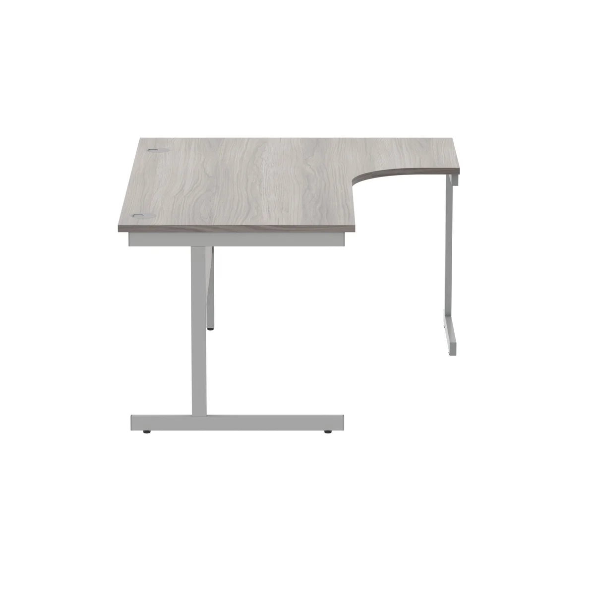 Polaris Right Hand Radial SU Cantilever Desk 1600x1200x730mm Alaskan Grey Oak/Silver KF821510 - Image 2