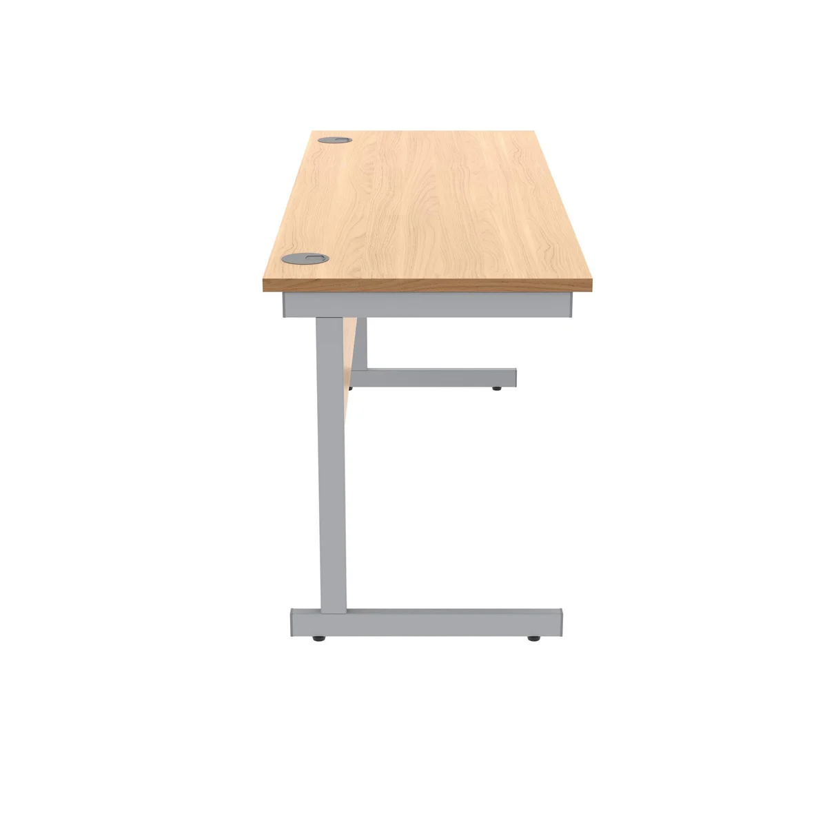 Polaris Rectangular Single Upright Cantilever Desk 1600x600x730mm Norwegian Beech/Silver KF821560 - Image 2