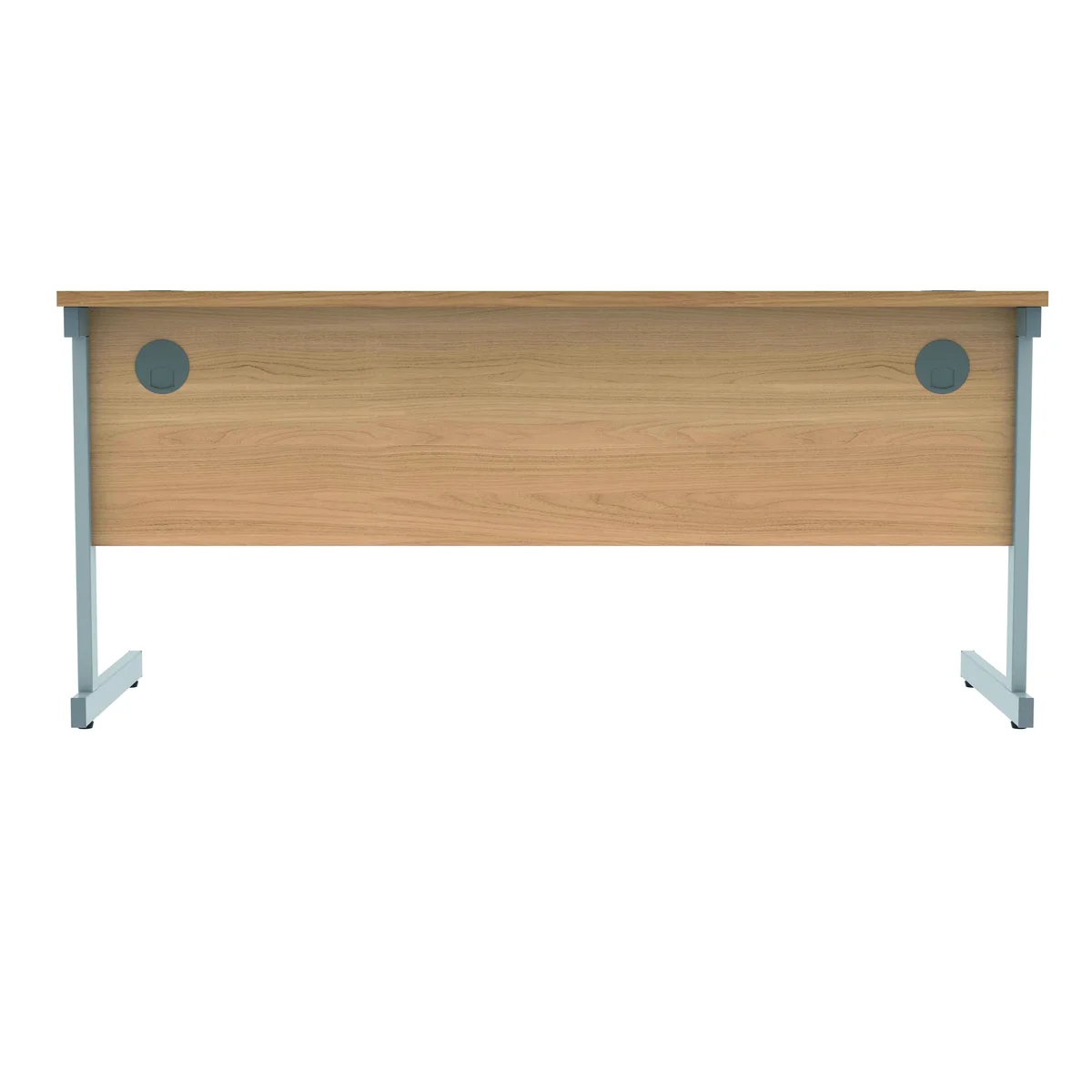 Polaris Rectangular Single Upright Cantilever Desk 1600x600x730mm Norwegian Beech/Silver KF821560 - Image 4