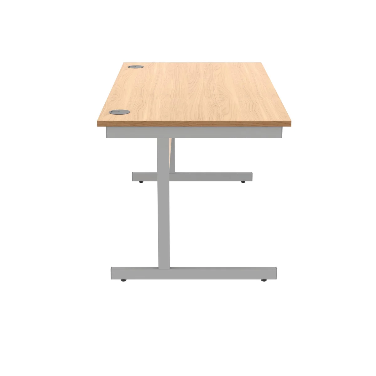 Polaris Rectangular Single Upright Cantilever Desk 1400x800x730mm Norwegian Beech/Silver KF821580 - Image 2