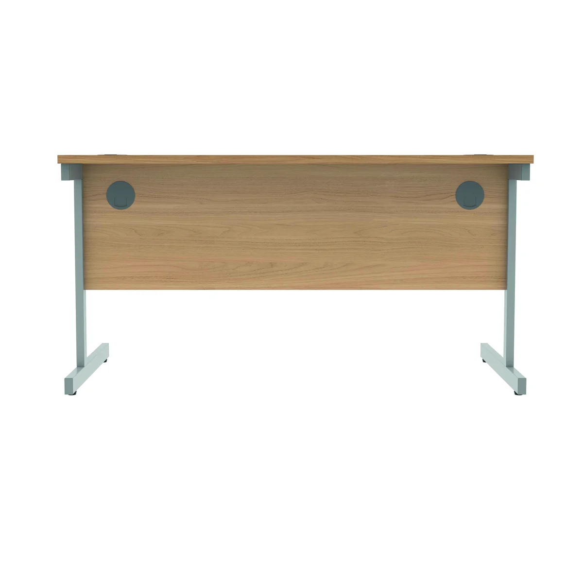 Polaris Rectangular Single Upright Cantilever Desk 1400x800x730mm Norwegian Beech/Silver KF821580 - Image 4