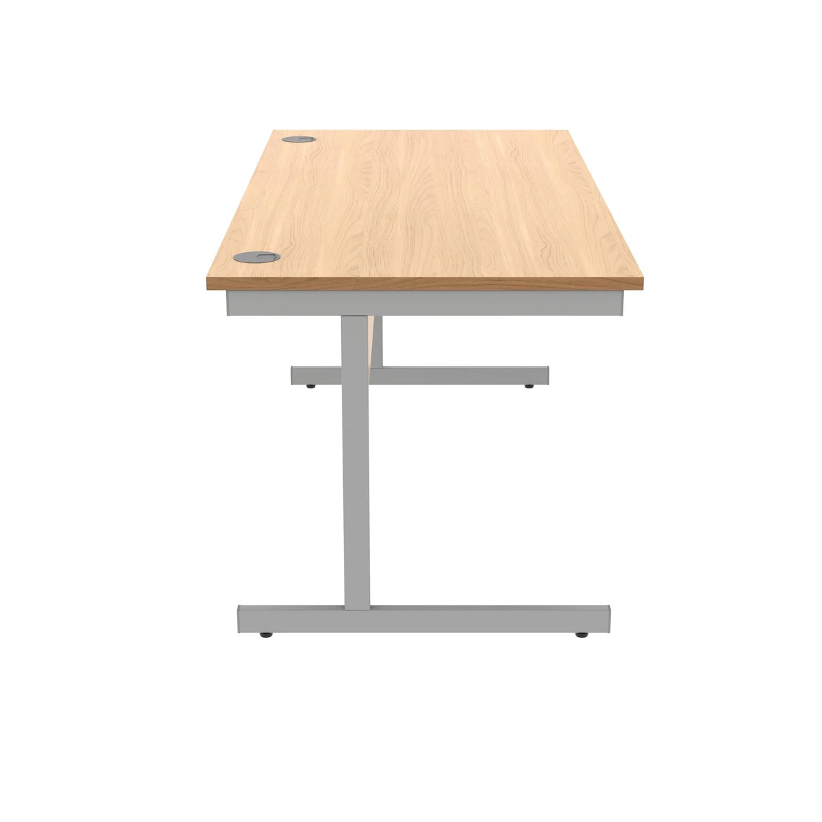 Polaris Rectangular Single Upright Cantilever Desk 1600x800x730mm Norwegian Beech/Silver KF821590 - Image 2