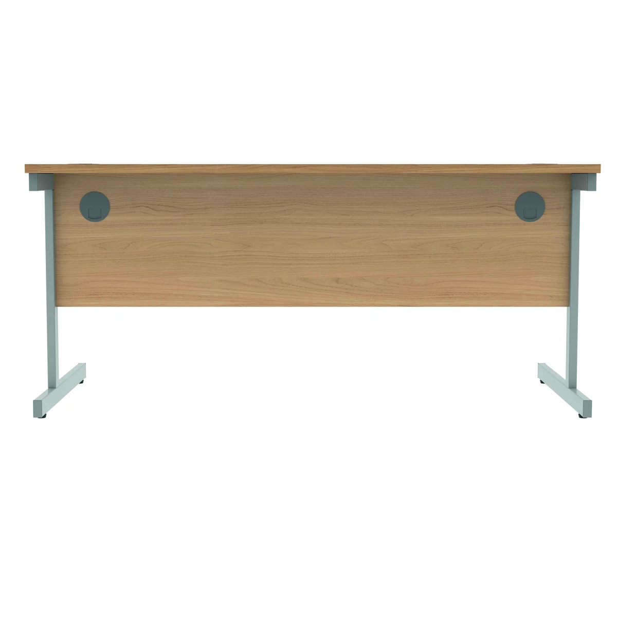 Polaris Rectangular Single Upright Cantilever Desk 1600x800x730mm Norwegian Beech/Silver KF821590 - Image 4