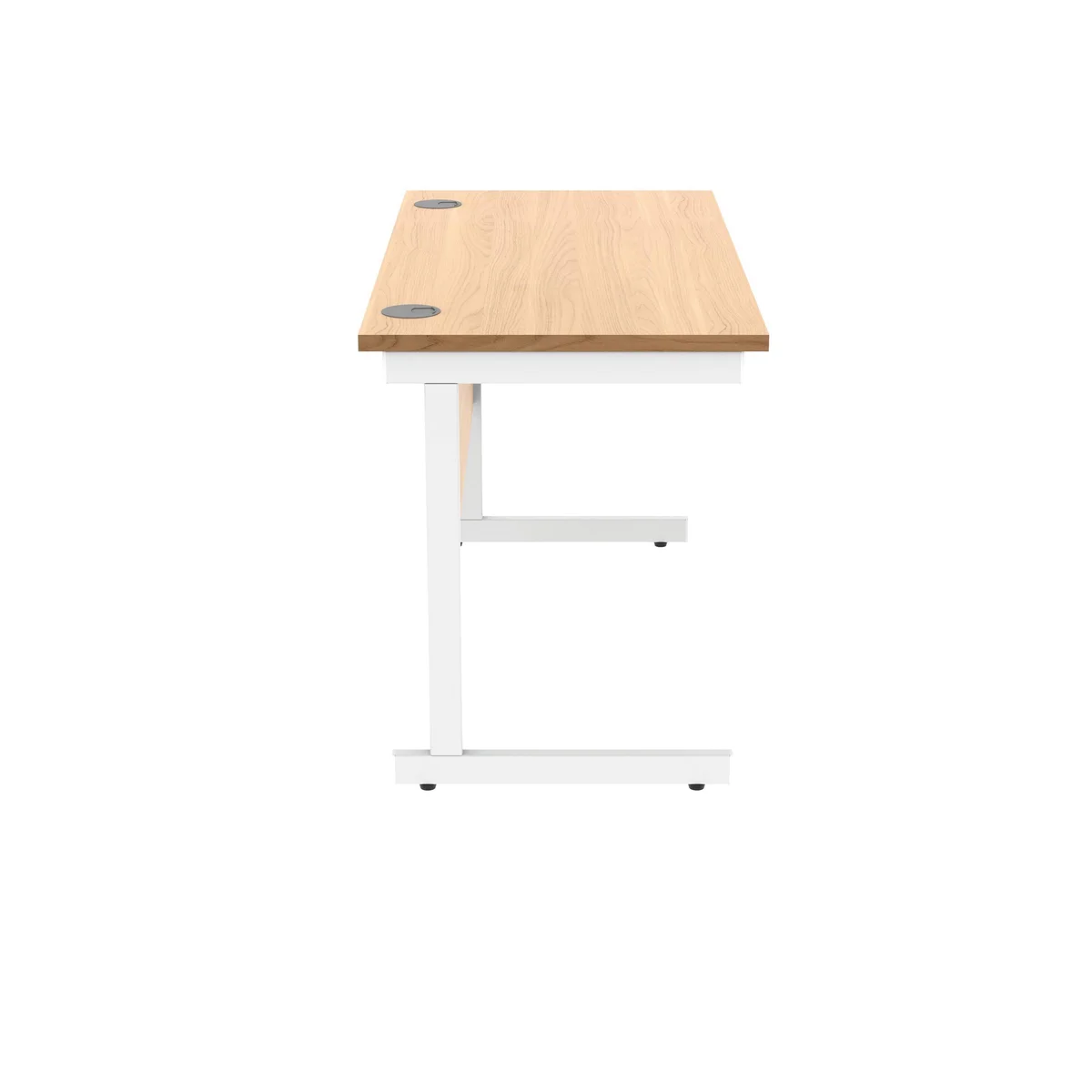 Polaris Rectangular Single Upright Cantilever Desk 1200x600x730mm Norwegian Beech/White KF821600 - Image 2
