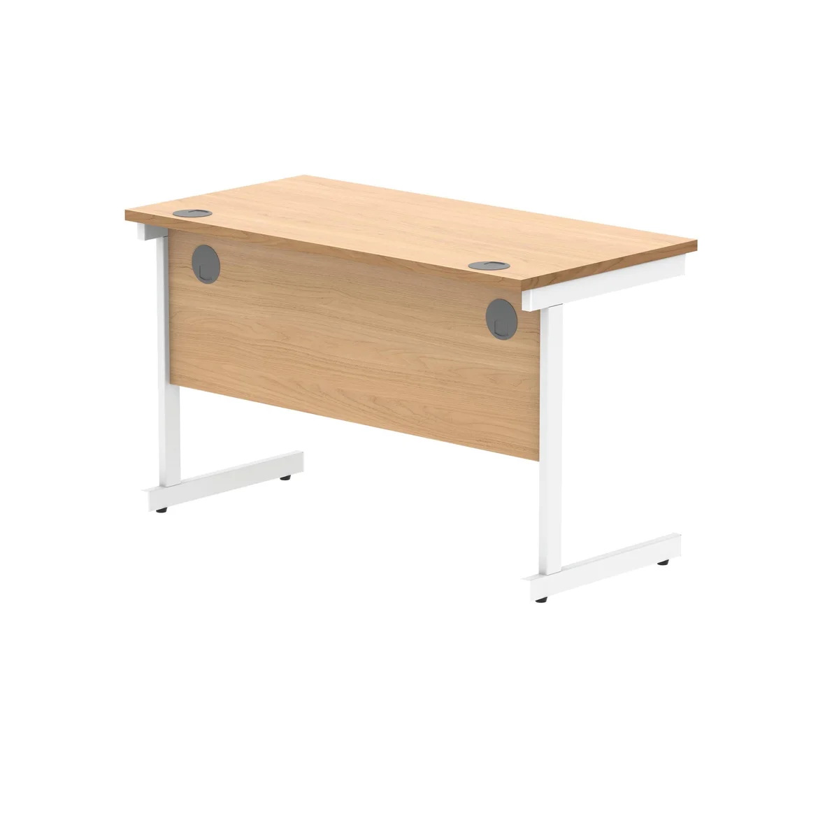 Polaris Rectangular Single Upright Cantilever Desk 1200x600x730mm Norwegian Beech/White KF821600 - Image 3