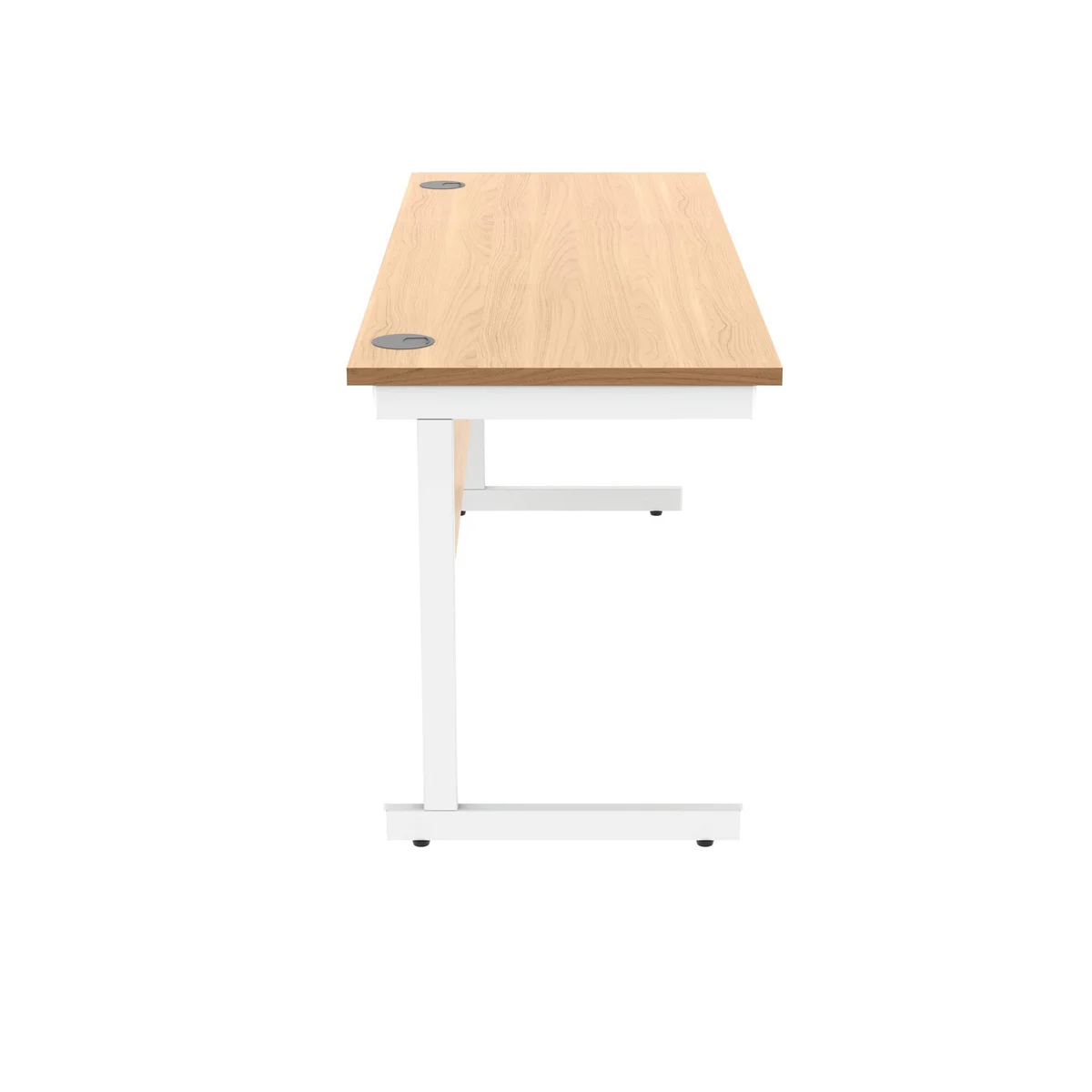 Polaris Rectangular Single Upright Cantilever Desk 1600x600x730mm Norwegian Beech/White KF821620 - Image 2