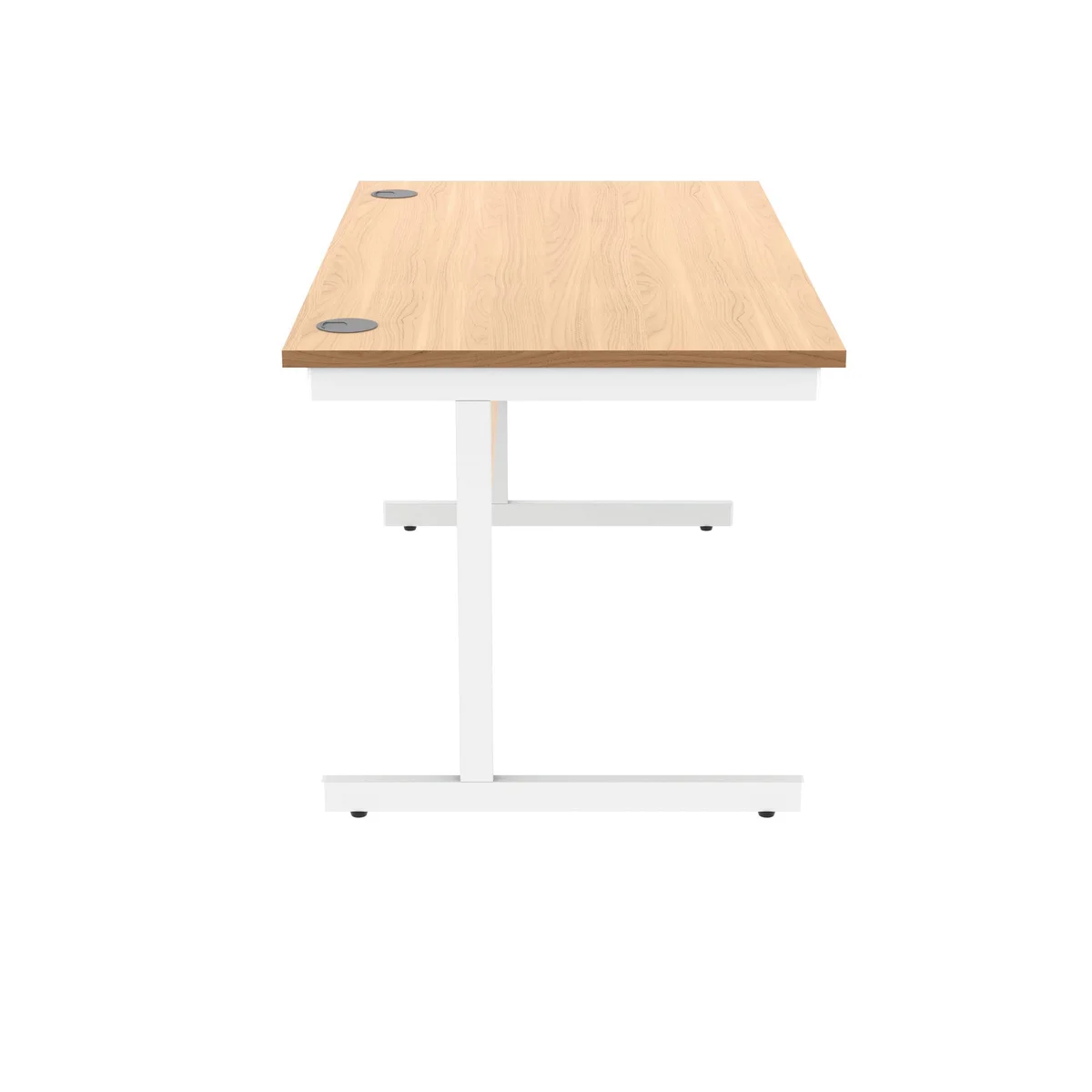 Polaris Rectangular Single Upright Cantilever Desk 1400x800x730mm Norwegian Beech/White KF821640 - Image 2