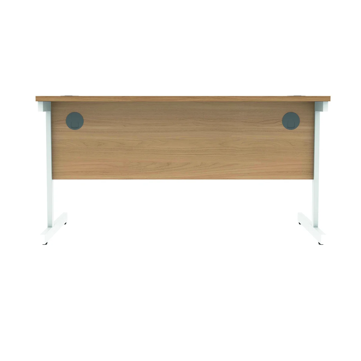 Polaris Rectangular Single Upright Cantilever Desk 1400x800x730mm Norwegian Beech/White KF821640 - Image 4