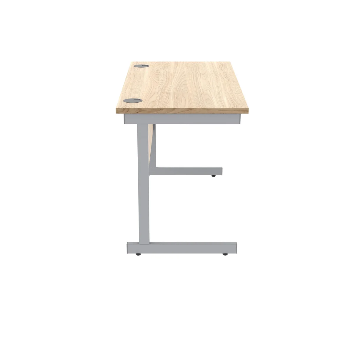 Polaris Rectangular Single Upright Cantilever Desk 1200x600x730mm Canadian Oak/Silver KF821660 - Image 2