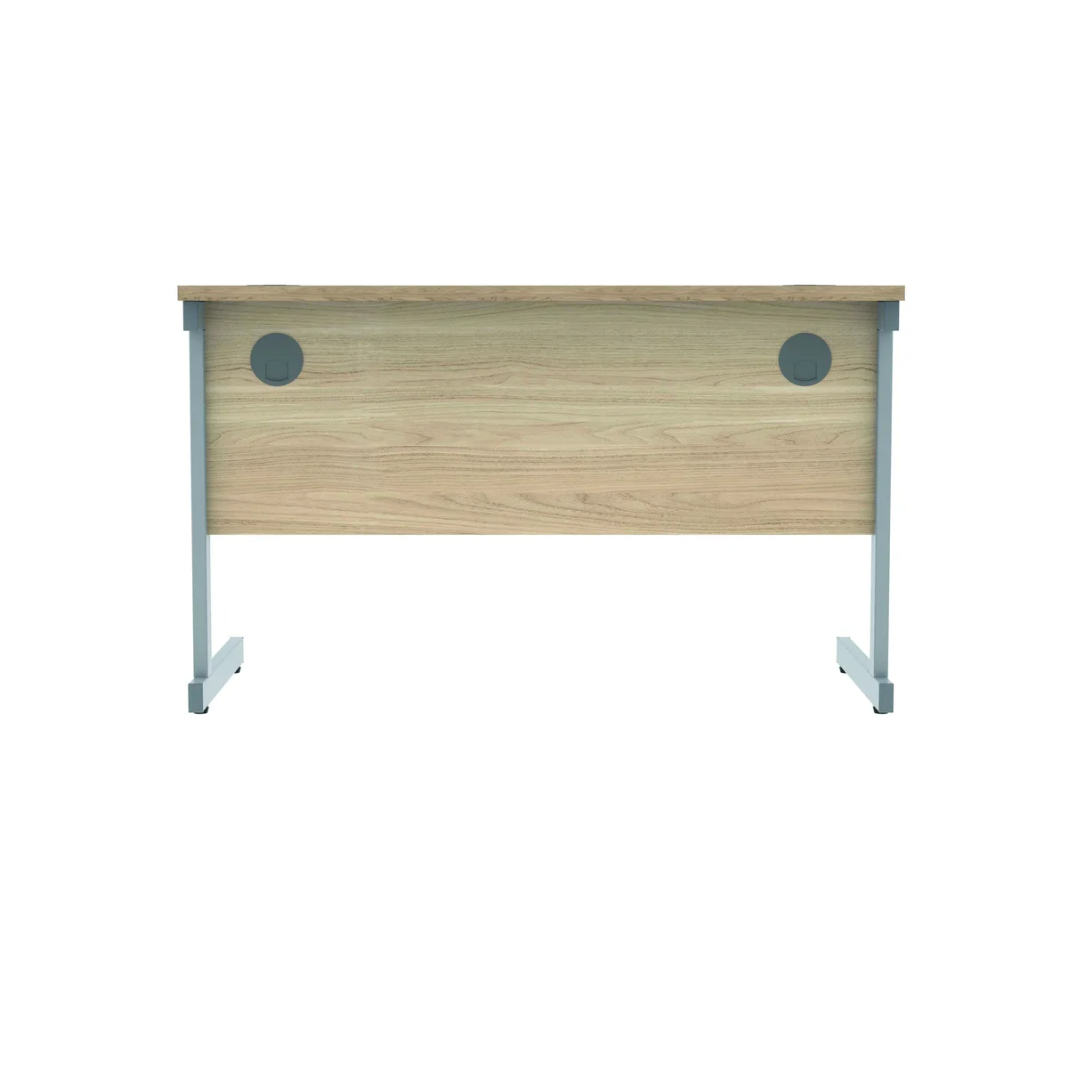 Polaris Rectangular Single Upright Cantilever Desk 1200x600x730mm Canadian Oak/Silver KF821660 - Image 4
