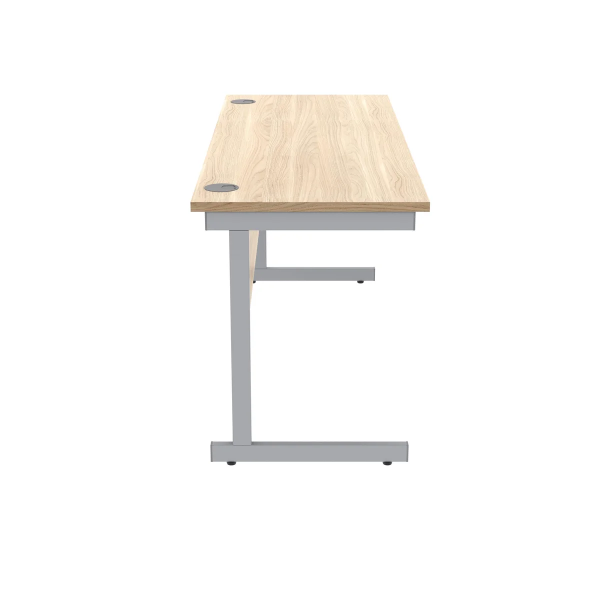 Polaris Rectangular Single Upright Cantilever Desk 1600x600x730mm Canadian Oak/Silver KF821680 - Image 2