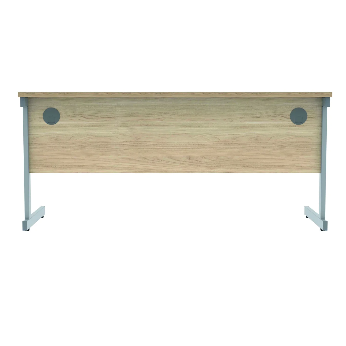 Polaris Rectangular Single Upright Cantilever Desk 1600x600x730mm Canadian Oak/Silver KF821680 - Image 4
