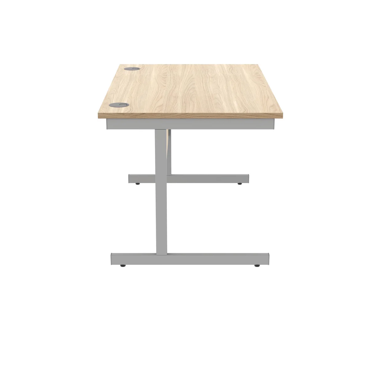 Polaris Rectangular Single Upright Cantilever Desk 1200x800x730mm Canadian Oak/Silver KF821690 - Image 2