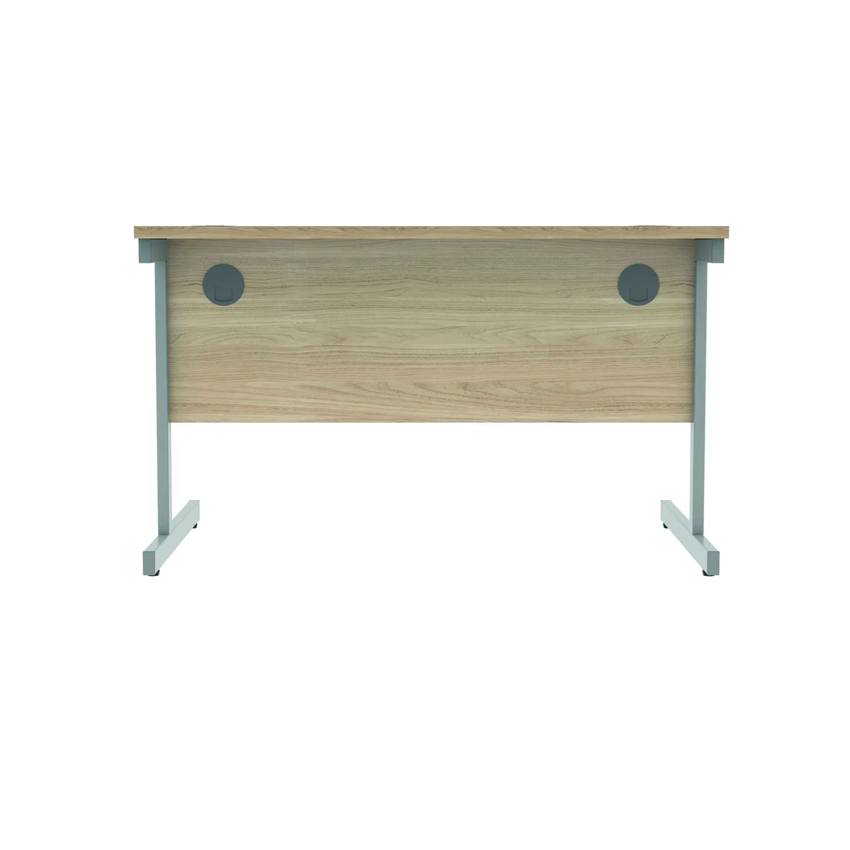 Polaris Rectangular Single Upright Cantilever Desk 1200x800x730mm Canadian Oak/Silver KF821690 - Image 4