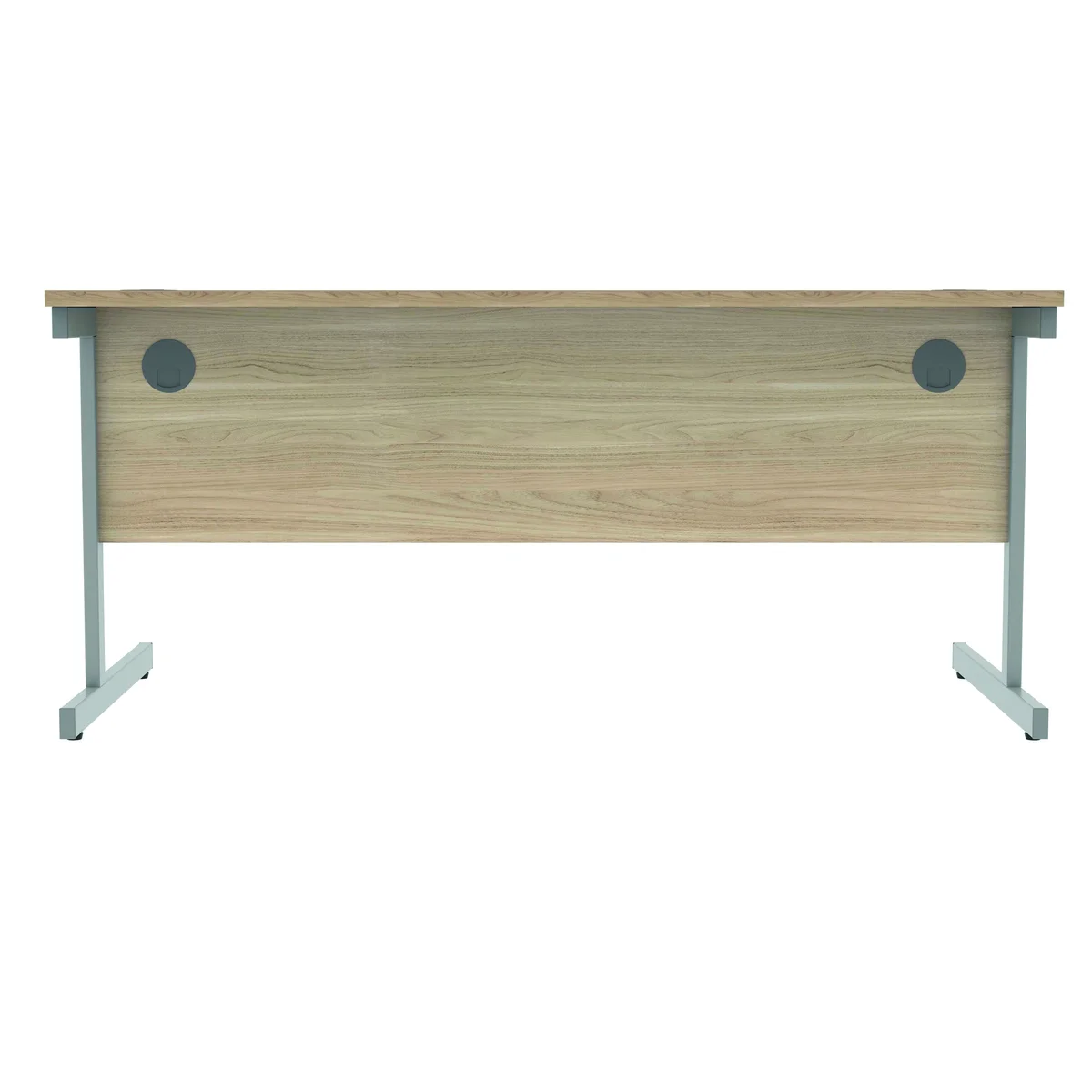 Polaris Rectangular Single Upright Cantilever Desk 1600x800x730mm Canadian Oak/Silver KF821710 - Image 4