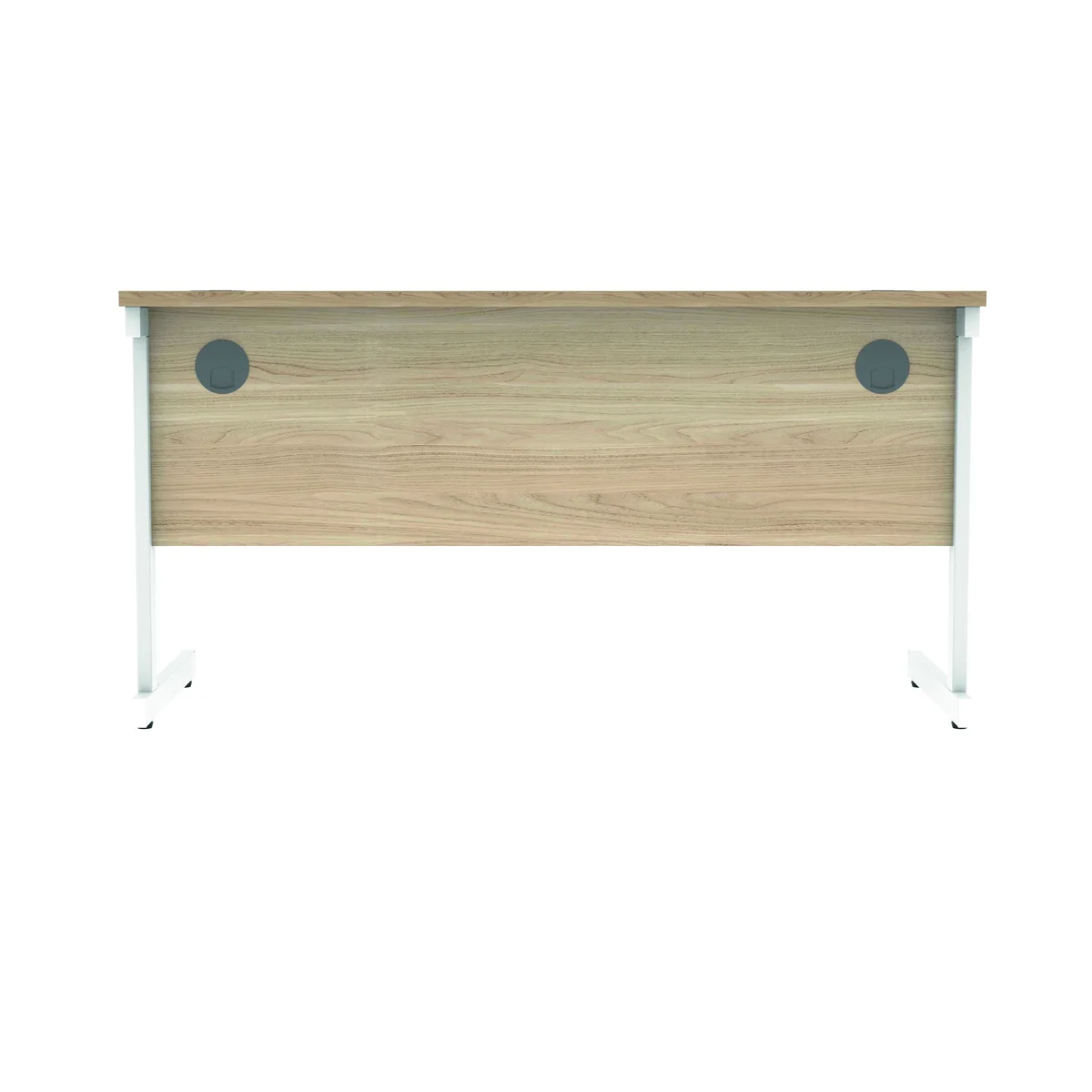 Polaris Rectangular Single Upright Cantilever Desk 1400x600x730mm Canadian Oak/White KF821730 - Image 4