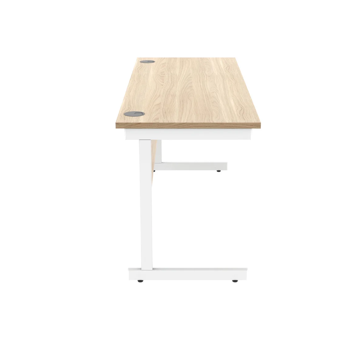 Polaris Rectangular Single Upright Cantilever Desk 1600x600x730mm Canadian Oak/White KF821740 - Image 2