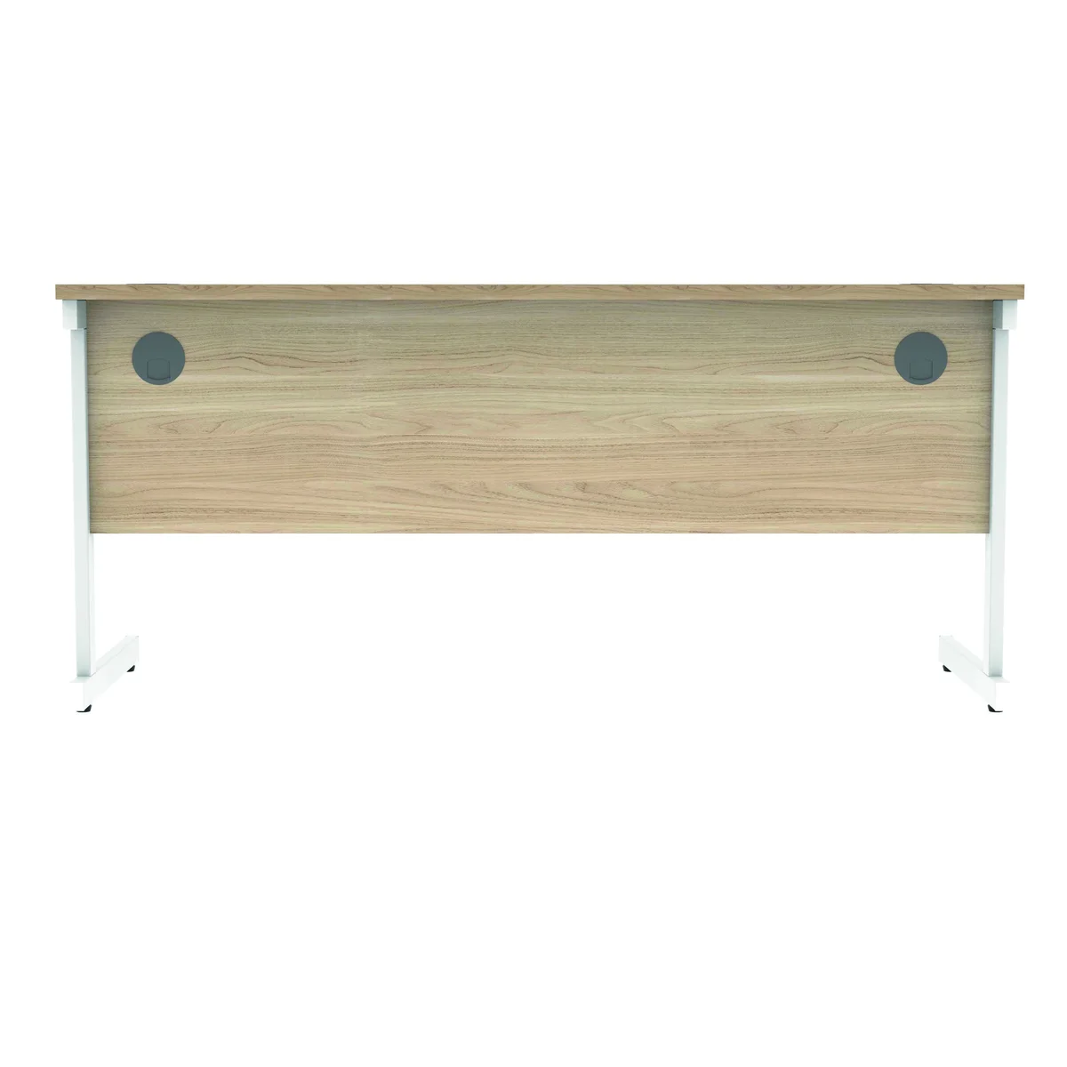 Polaris Rectangular Single Upright Cantilever Desk 1600x600x730mm Canadian Oak/White KF821740 - Image 4