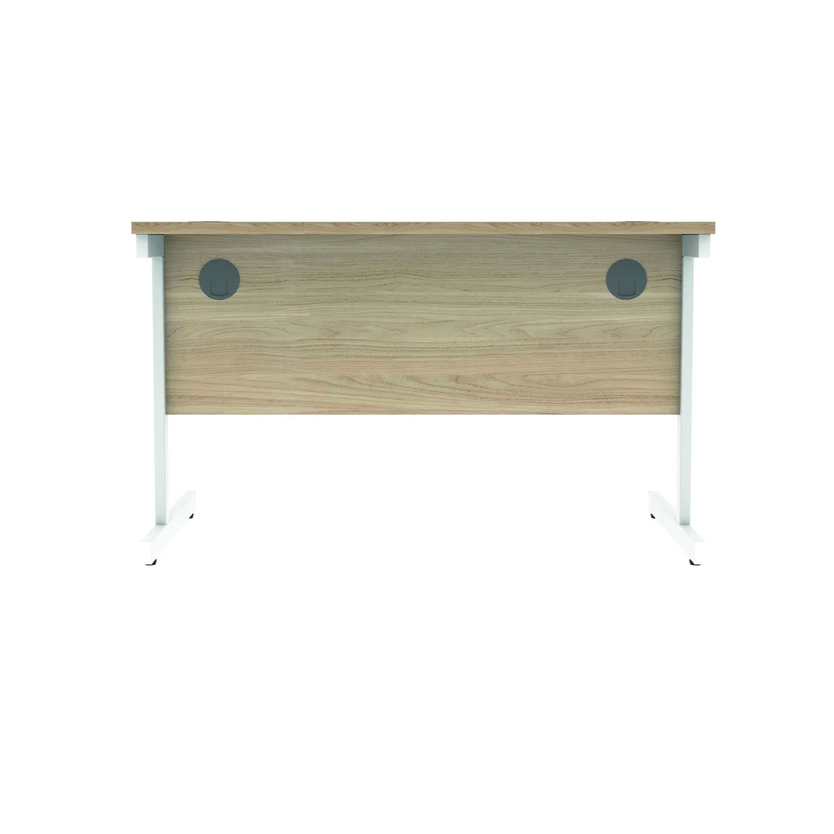 Polaris Rectangular Single Upright Cantilever Desk 1200x800x730mm Canadian Oak/White KF821750 - Image 4