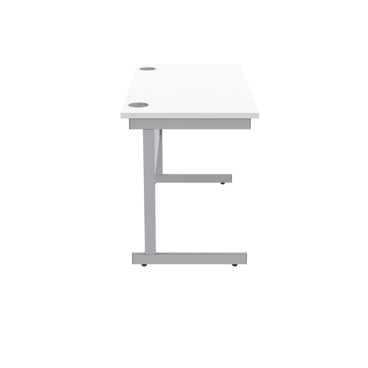 Polaris Rectangular Single Upright Cantilever Desk 1200x600x730mm Arctic White/Silver KF821780 - Image 2