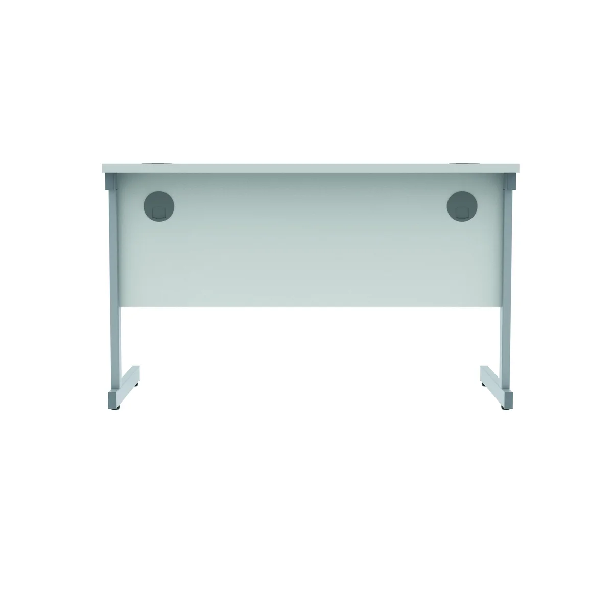 Polaris Rectangular Single Upright Cantilever Desk 1200x600x730mm Arctic White/Silver KF821780 - Image 4