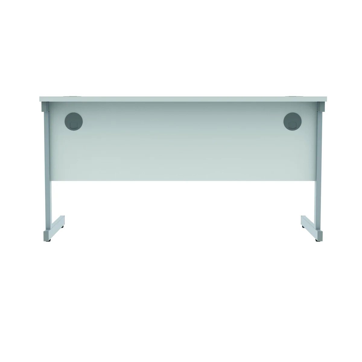 Polaris Rectangular Single Upright Cantilever Desk 1400x600x730mm Arctic White/Silver KF821790 - Image 4