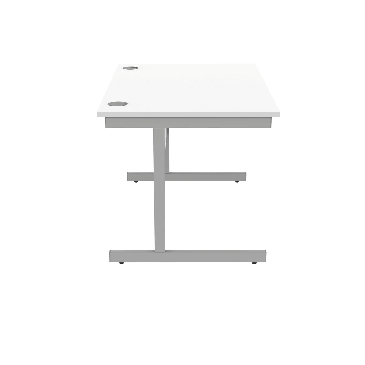 Polaris Rectangular Single Upright Cantilever Desk 1200x800x730mm Arctic White/Silver KF821810 - Image 2