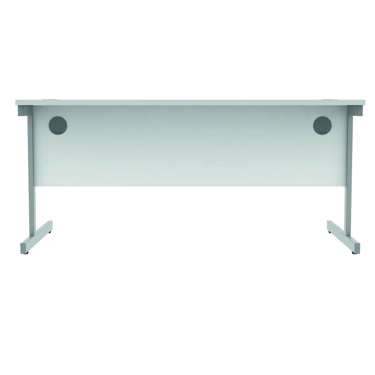 Polaris Rectangular Single Upright Cantilever Desk 1600x800x730mm Arctic White/Silver KF821830 - Image 4