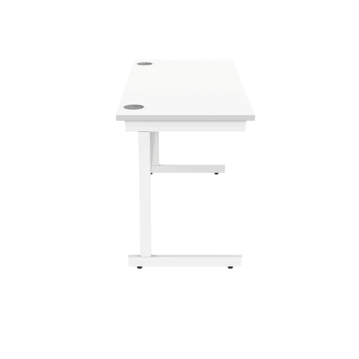 Polaris Rectangular Single Upright Cantilever Desk 1400x600x730mm Arctic White/Arctic White KF821850 - Image 2