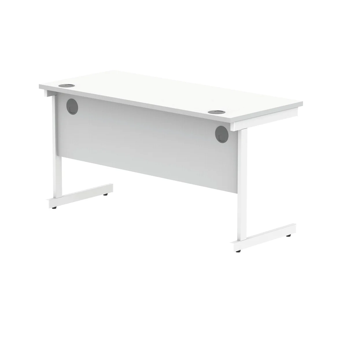 Polaris Rectangular Single Upright Cantilever Desk 1400x600x730mm Arctic White/Arctic White KF821850 - Image 3