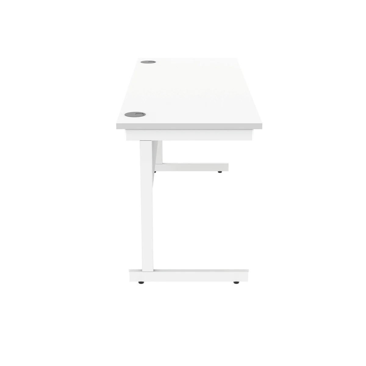 Polaris Rectangular Single Upright Cantilever Desk 1600x600x730mm Arctic White/White KF821860 - Image 2