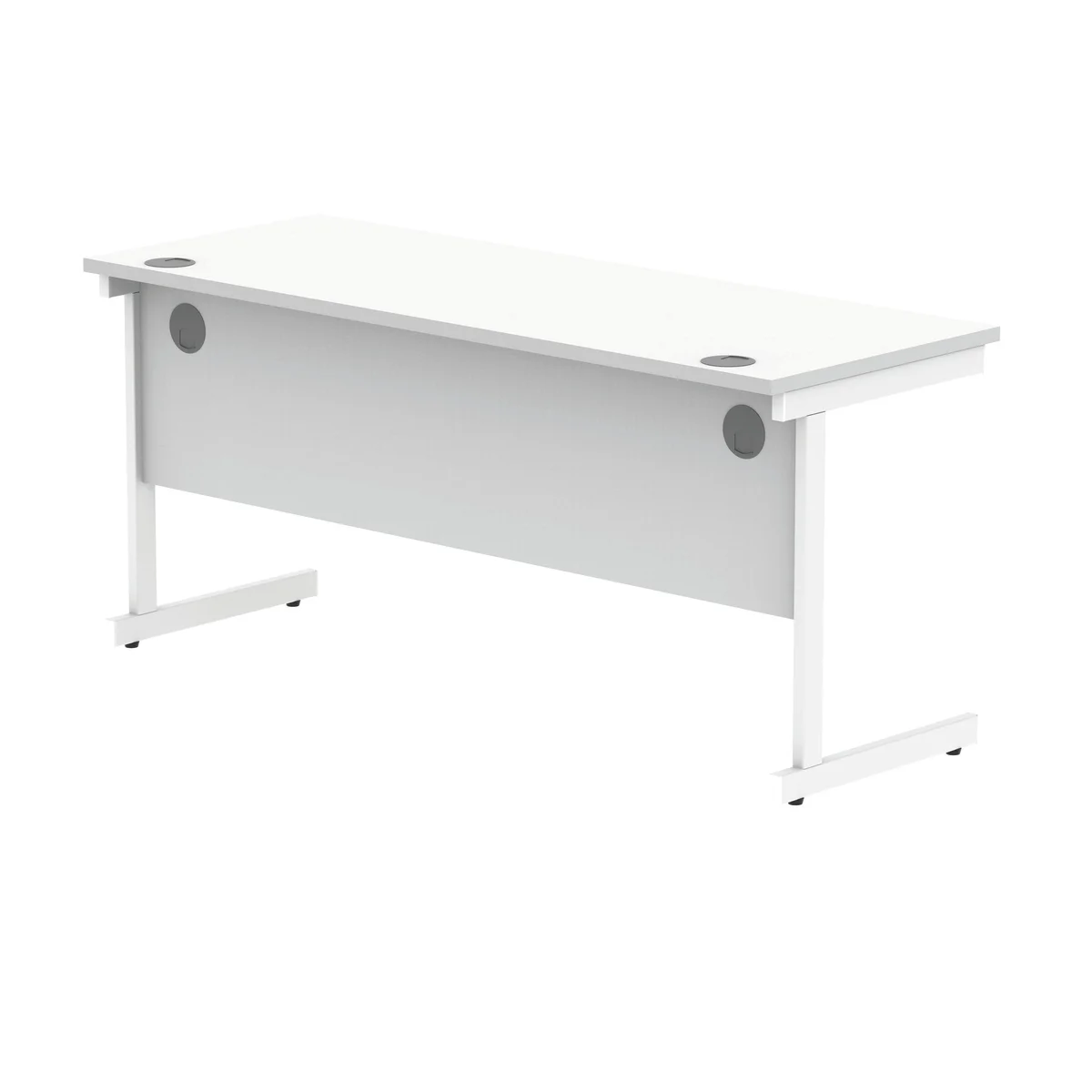 Polaris Rectangular Single Upright Cantilever Desk 1600x600x730mm Arctic White/White KF821860 - Image 3