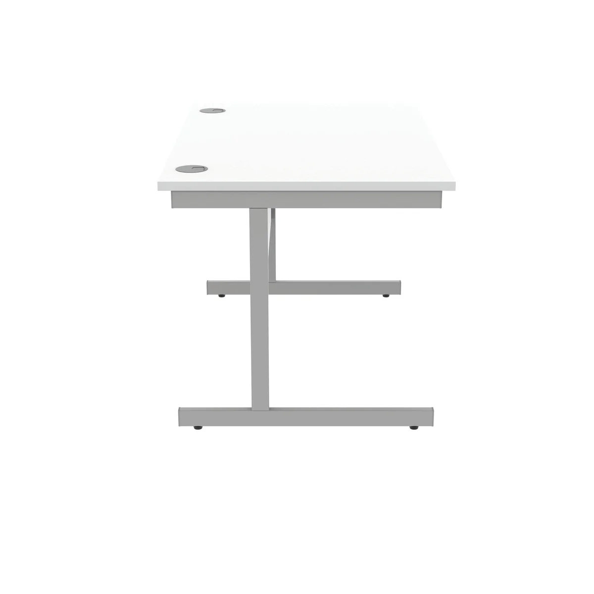 Polaris Rectangular Single Upright Cantilever Desk 1200x800x730mm Arctic White/White KF821870 - Image 2
