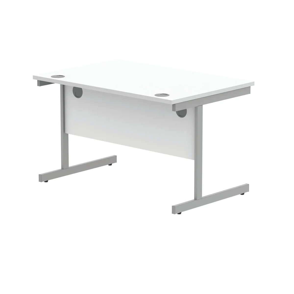 Polaris Rectangular Single Upright Cantilever Desk 1200x800x730mm Arctic White/White KF821870 - Image 3