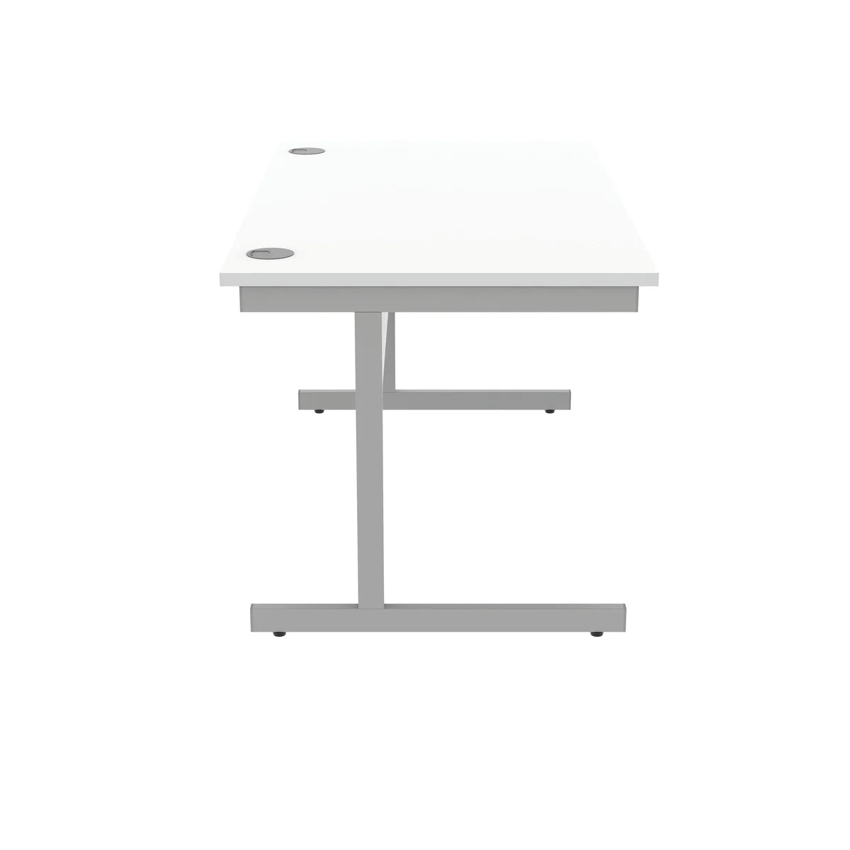 Polaris Rectangular Single Upright Cantilever Desk 1400x800x730mm Arctic White/White KF821880 - Image 2