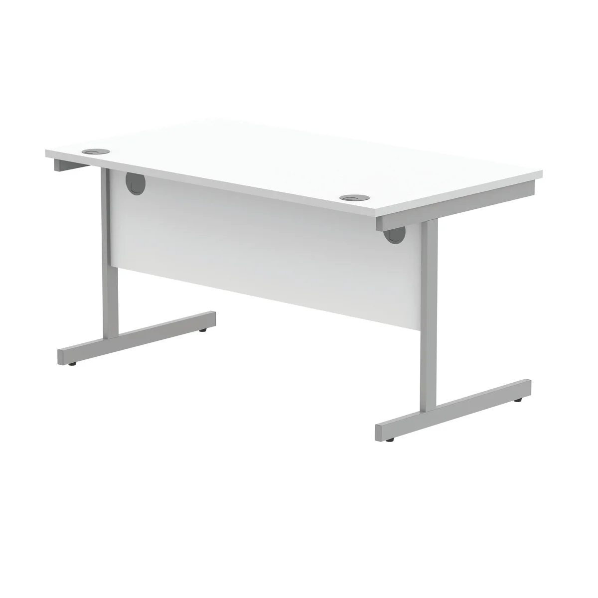 Polaris Rectangular Single Upright Cantilever Desk 1400x800x730mm Arctic White/White KF821880 - Image 3