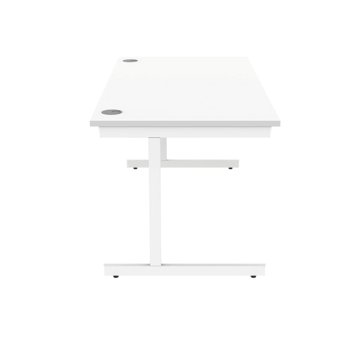 Polaris Rectangular Single Upright Cantilever Desk 1600x800x730mm Arctic White/White KF821890 - Image 2