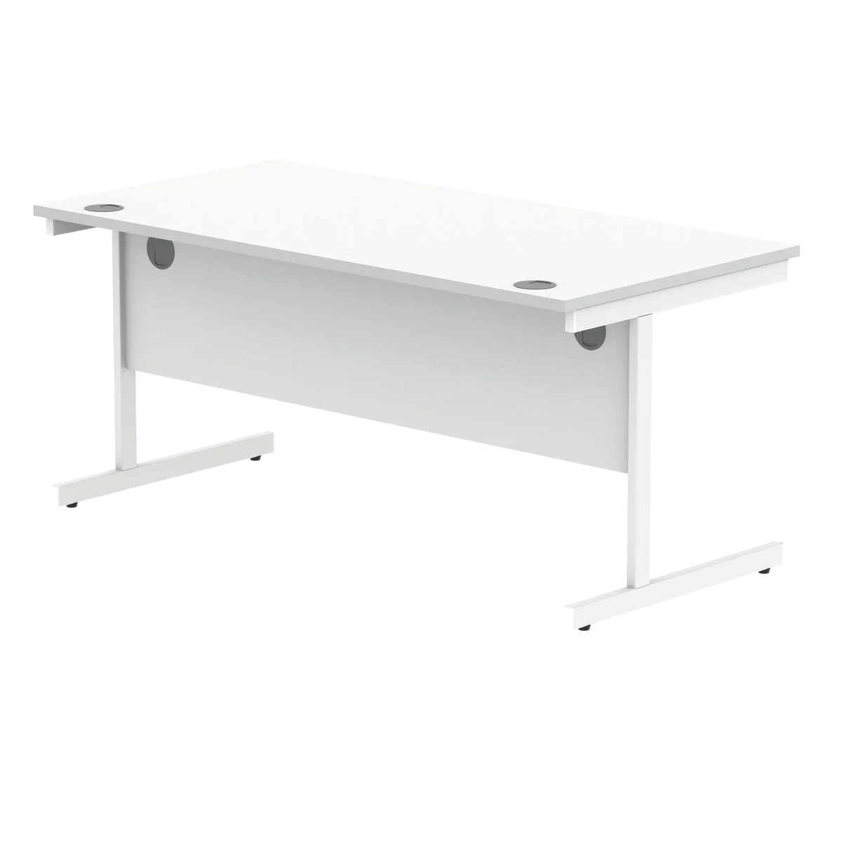 Polaris Rectangular Single Upright Cantilever Desk 1600x800x730mm Arctic White/White KF821890 - Image 3