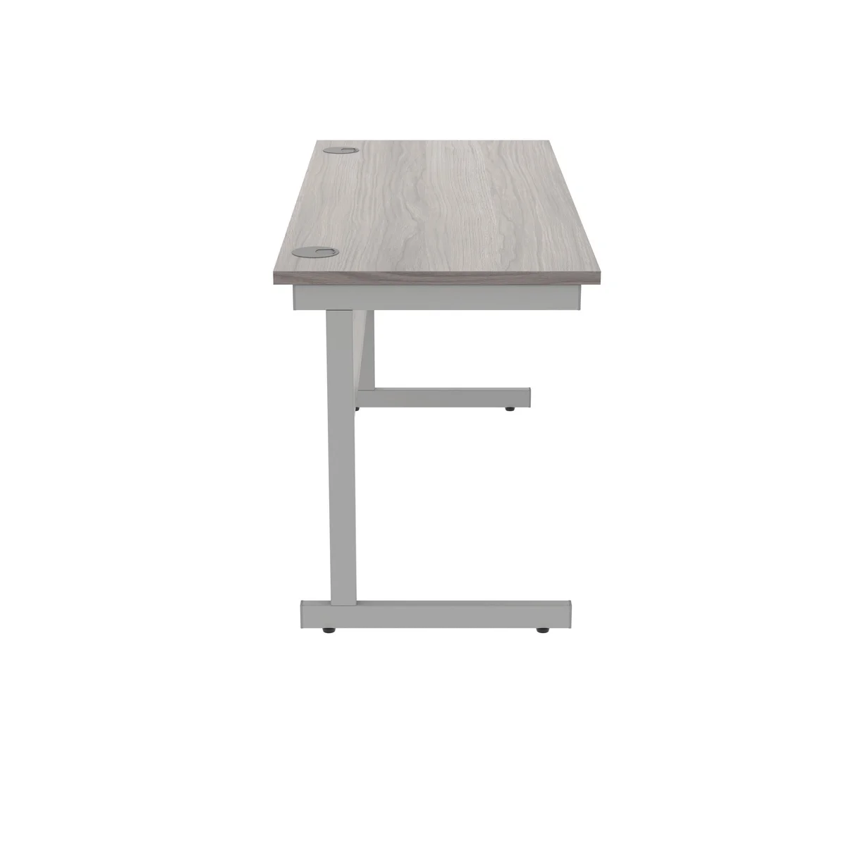 Polaris Rectangular Single Upright Cantilever Desk 1200x600x730mm Alaskan Grey Oak/Silver KF821900 - Image 2