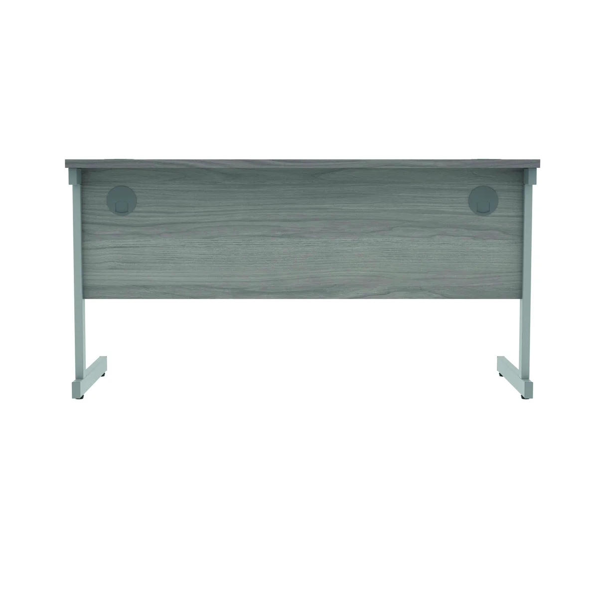 Polaris Rectangular Single Upright Cantilever Desk 1400x600x730mm Alaskan Grey Oak/Silver KF821910 - Image 4