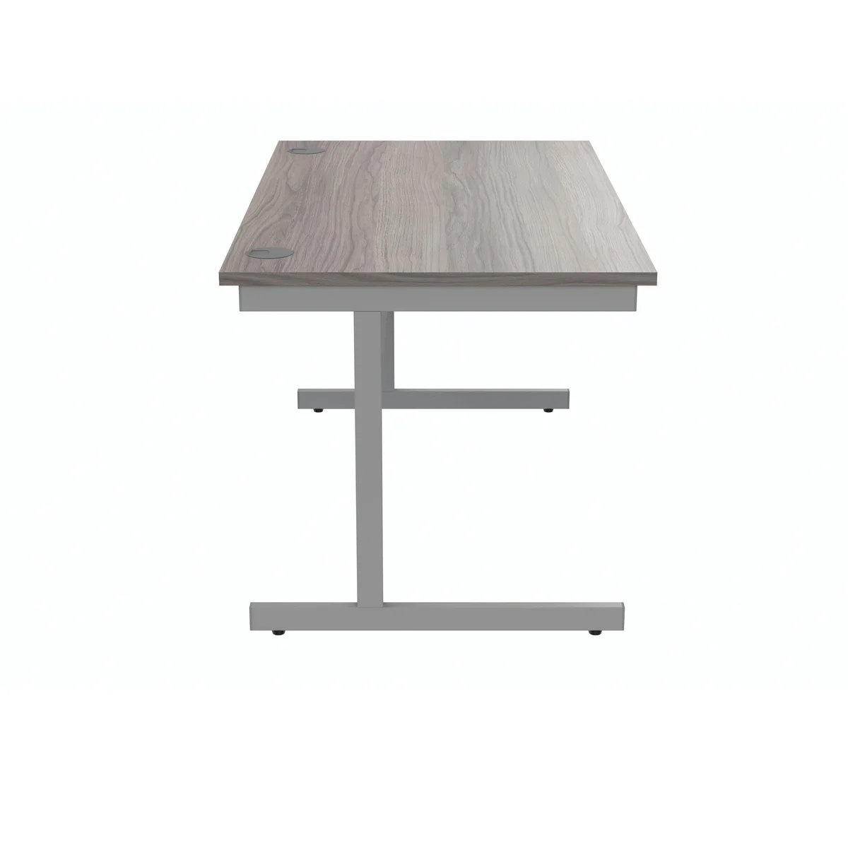 Polaris Rectangular Single Upright Cantilever Desk 1400x800x730mm Alaskan Grey Oak/Silver KF821940 - Image 2