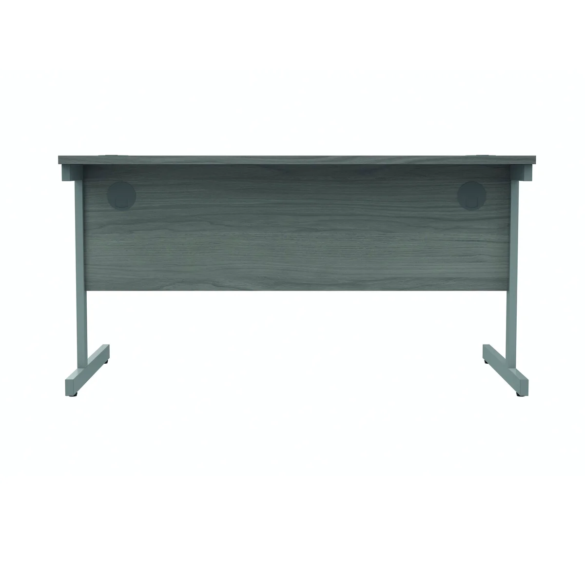Polaris Rectangular Single Upright Cantilever Desk 1400x800x730mm Alaskan Grey Oak/Silver KF821940 - Image 4