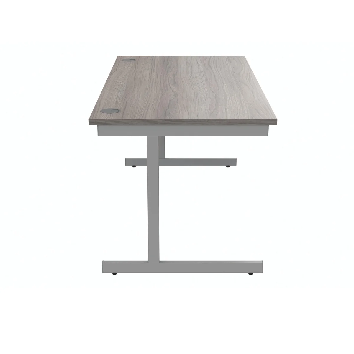 Polaris Rectangular Single Upright Cantilever Desk 1600x800x730mm Alaskan Grey Oak/Silver KF821950 - Image 2