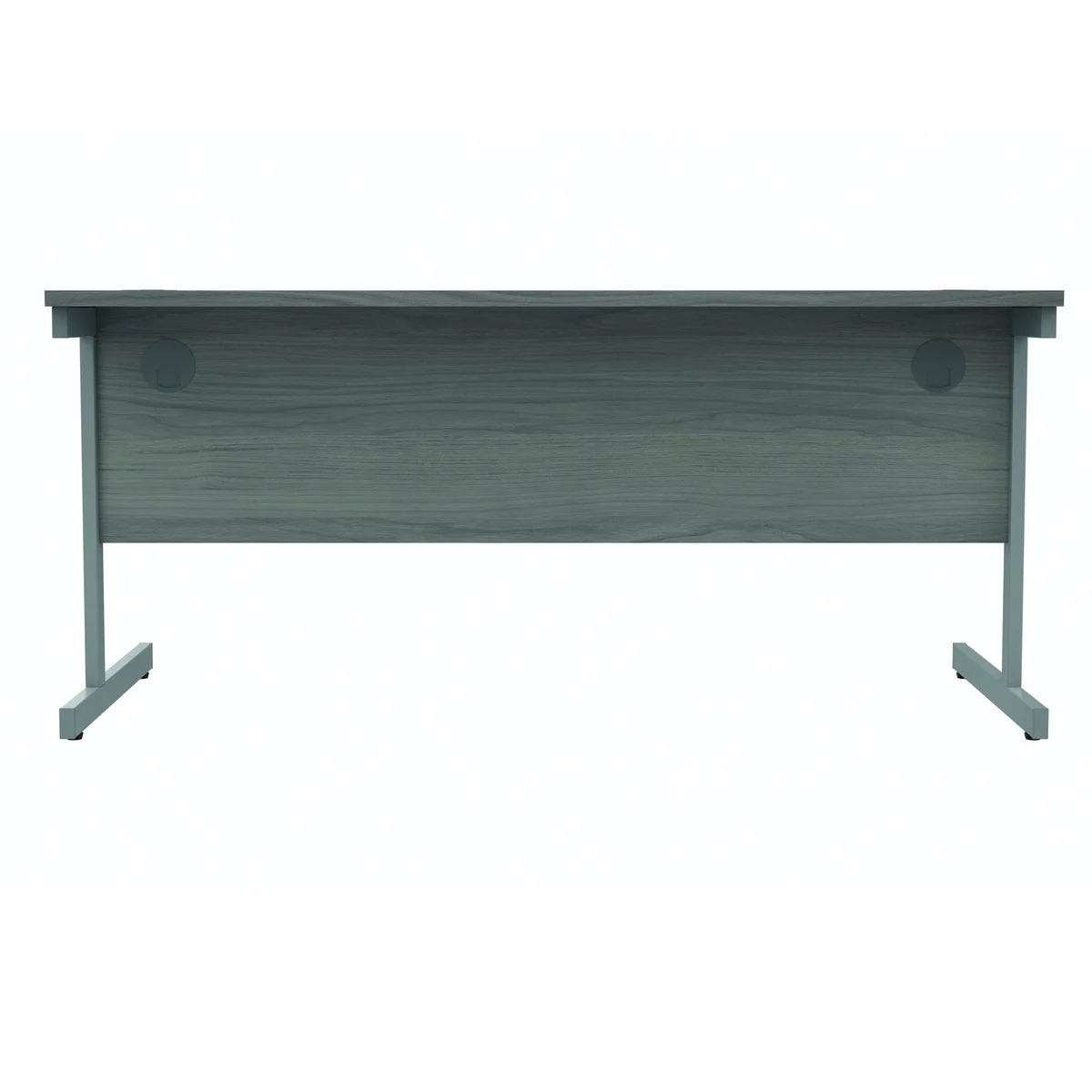 Polaris Rectangular Single Upright Cantilever Desk 1600x800x730mm Alaskan Grey Oak/Silver KF821950 - Image 4