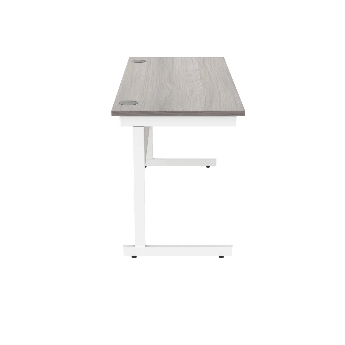 Polaris Rectangular Single Upright Cantilever Desk 1400x600x730mm Alaskan Grey Oak/White KF821970 - Image 2