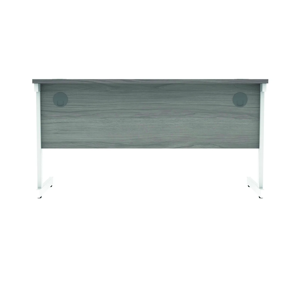 Polaris Rectangular Single Upright Cantilever Desk 1400x600x730mm Alaskan Grey Oak/White KF821970 - Image 4