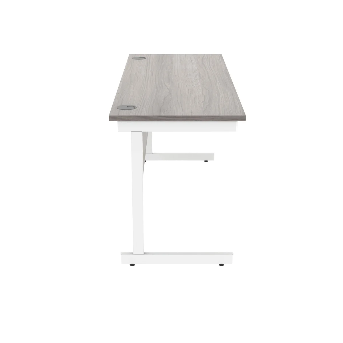Polaris Rectangular Single Upright Cantilever Desk 1600x600x730mm Alaskan Grey Oak/White KF821980 - Image 2
